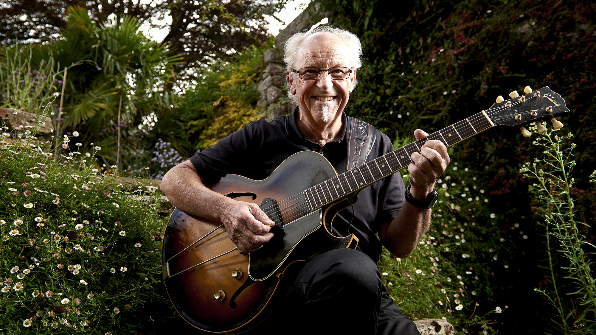 Portrait of English musician Martin Barre, best known as a guitarist with progressive rock group Jethro Tull, photographed at his home in Devon, on September 17, 2015.