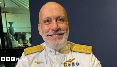 Admiral Giuseppe Cavo Dragone speaks during a BBC interview