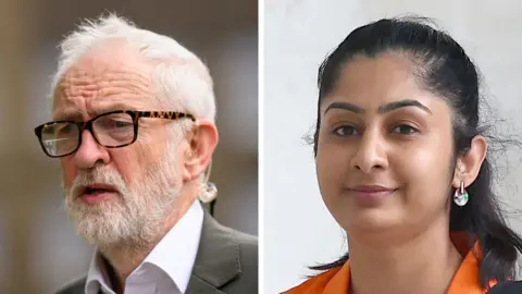 Getty Images Jeremy Corbyn (left) and Zarah Sultana, MP for Coventry South