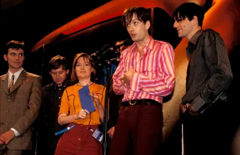 Getty Images Pulp accept the 1996 Mercury Prize