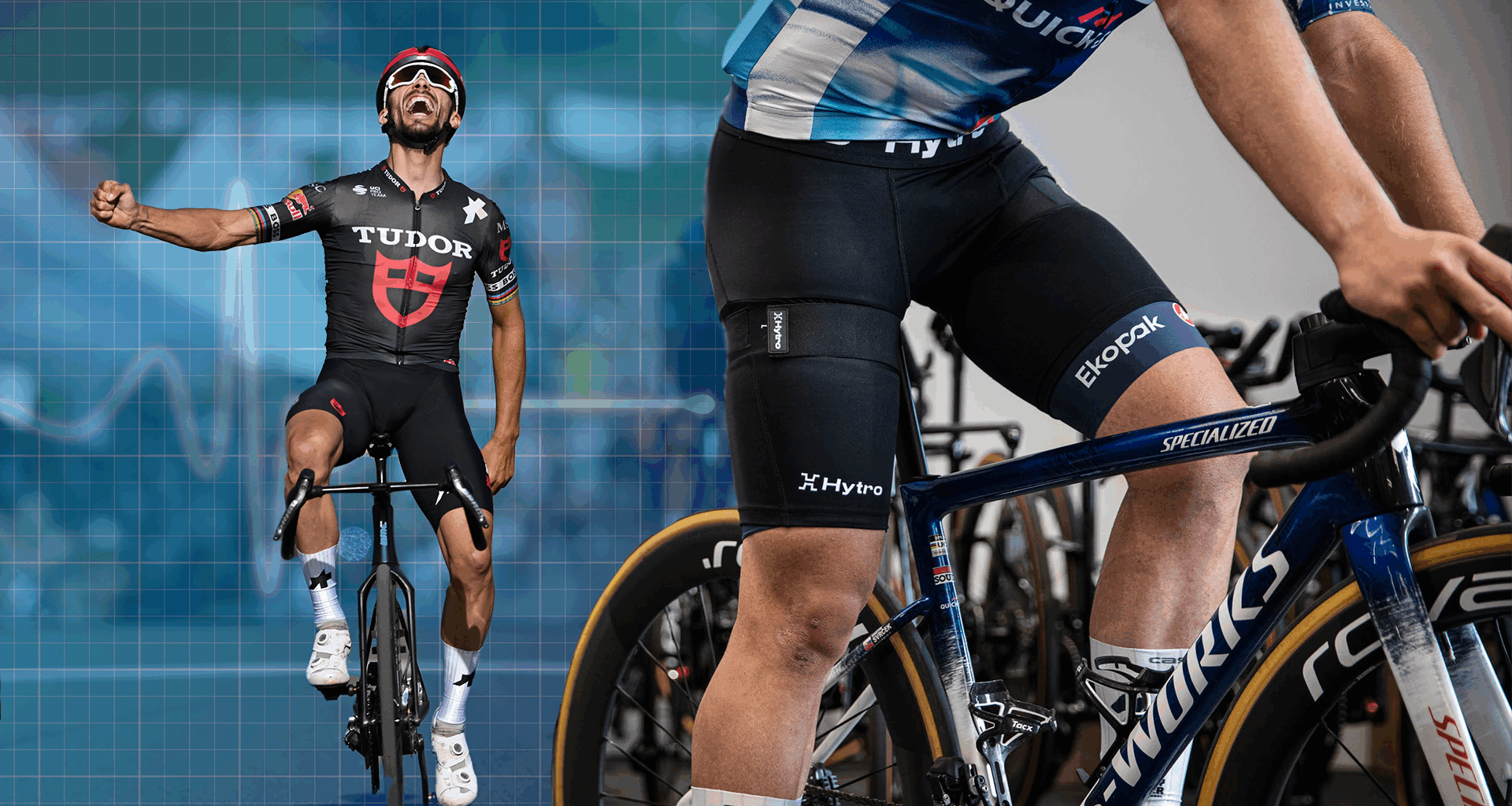 A hero image including Hytro bloodfloow-restriction shorts and Julian Alaphilippe.