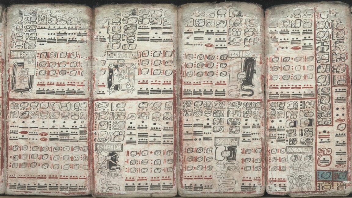 Pages of the Dresden codex on eclipses