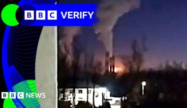 BBC Verify Live: Video captures blast at Russia oil plant 1,000km from Ukraine