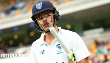 Sam Konstas looks on, ready to bat