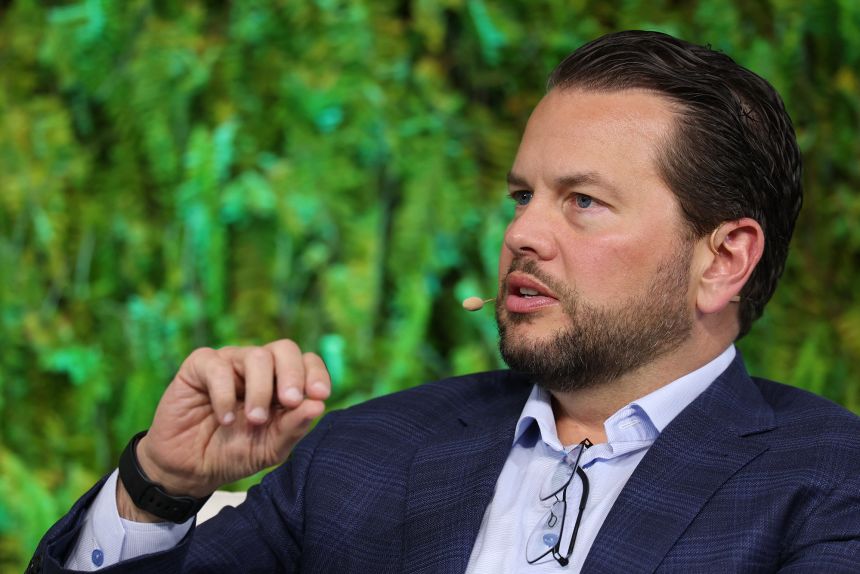 Pinterest CEO Bill Ready speaks at an event in Beverly Hills, California, on May 5, 2025.