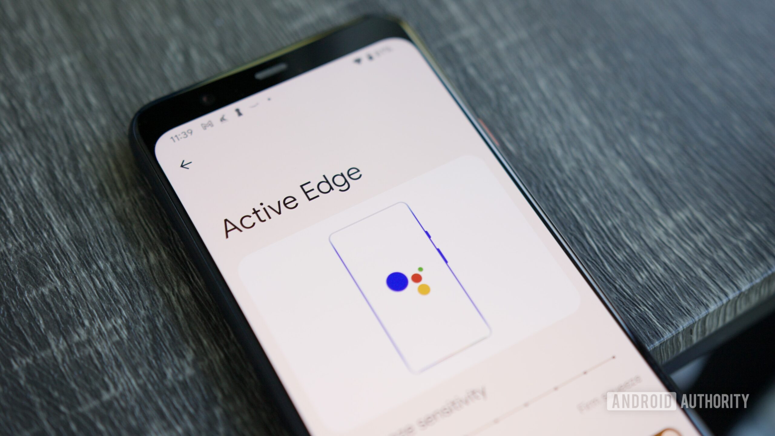 Active Edge settings page on the Pixel 4.
