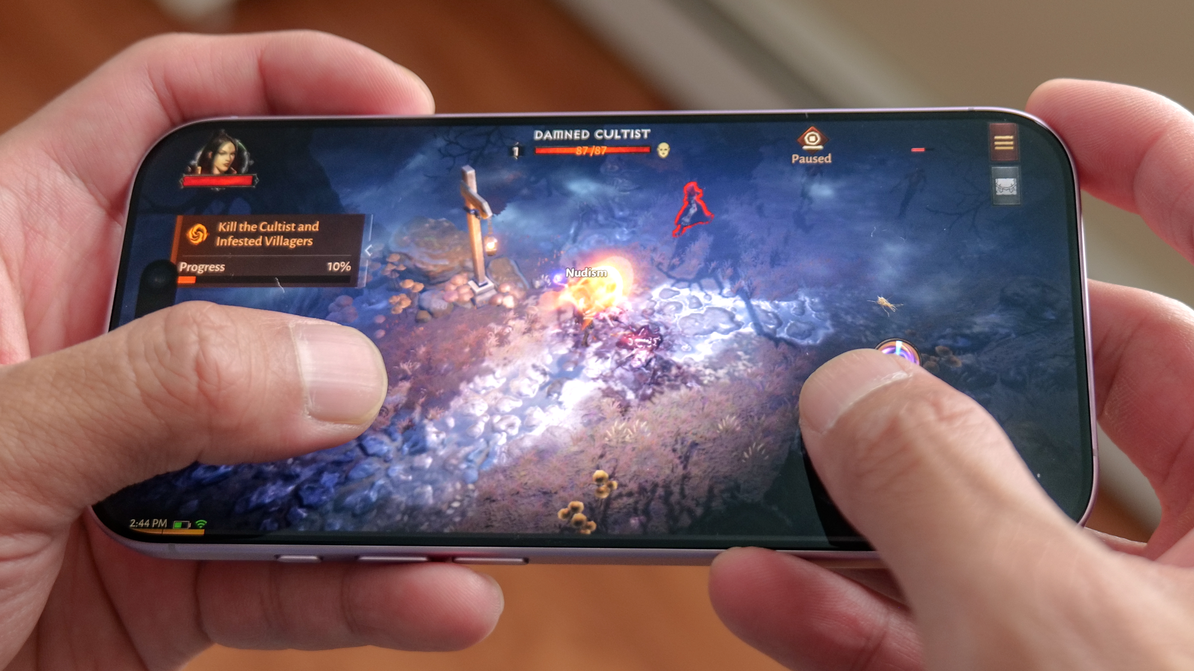 Apple iPhone 17 gaming performance running Diablo Immortal.