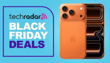 The iPhone 17 Pro on a blue deals background