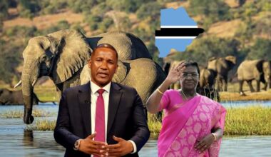 India's President Droupadi Murmu with Botswana’s President Duma Boko