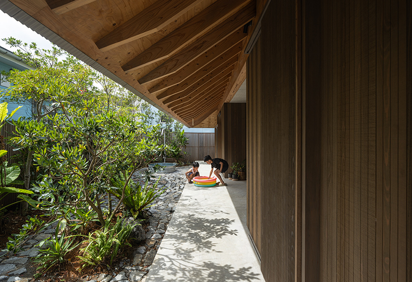 five interconnected timber volumes shape off-grid house on japanese island