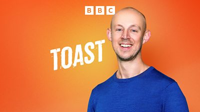 Artwork for Toast, featuring a headshot of Sean Farrington on an orange background. 