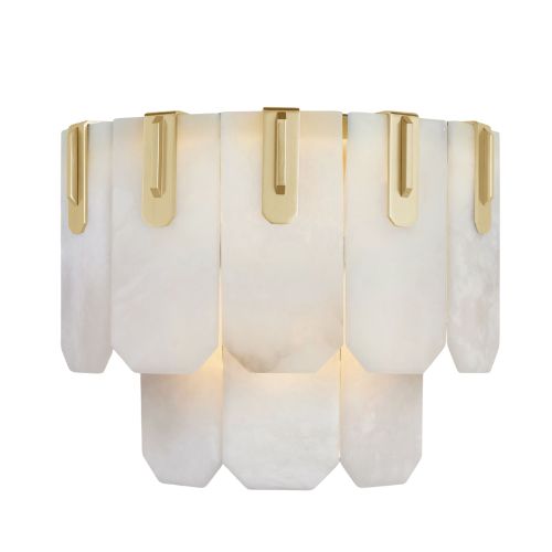 Rejuvenation, Nadia LED Handcrafted Sconce in Aged Brass