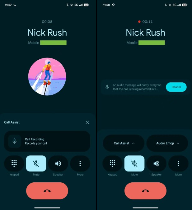call recording on a Pixel phone