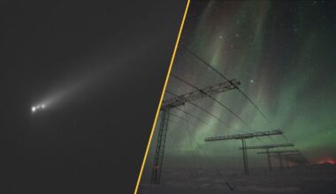 An exploded comet and the aurora borealis.