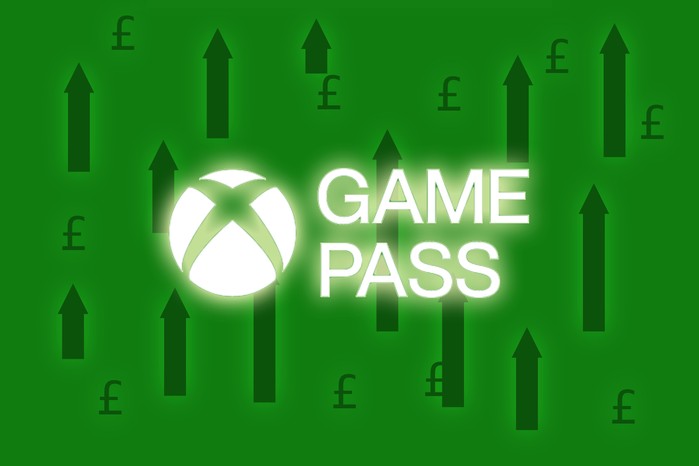 A graphic showing the Xbox Game Pass logo with pound signs and arrows ppinting upwards