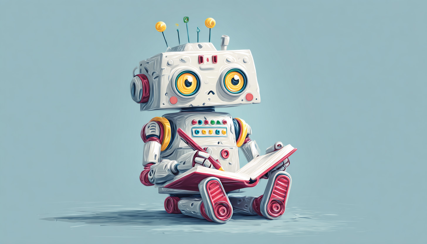 Robot Writing In Book