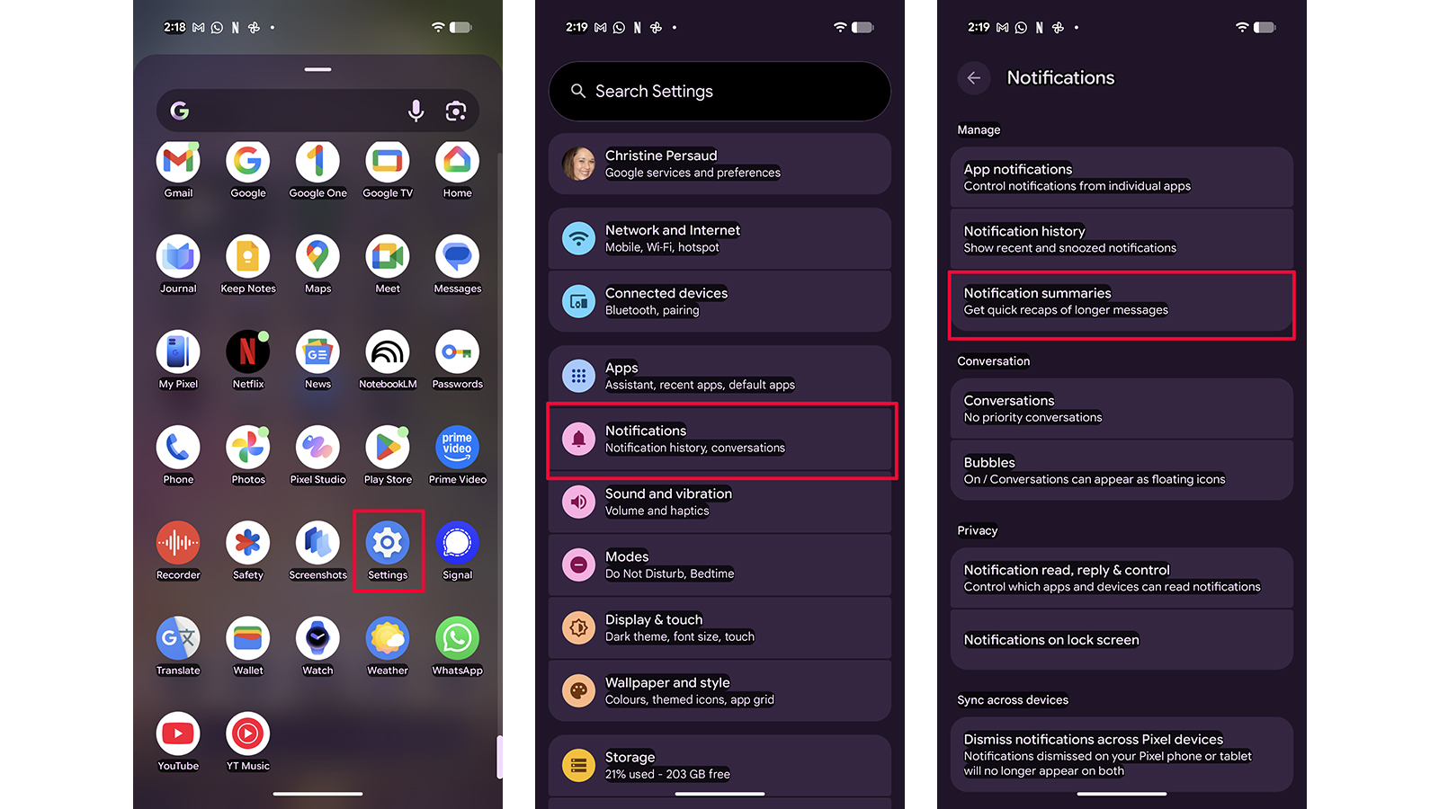 Google Pixel AI Summaries