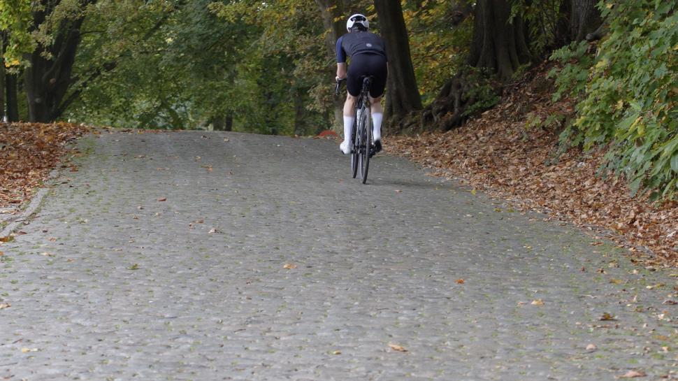 Liam Rides Kemmelberg cobbled climb