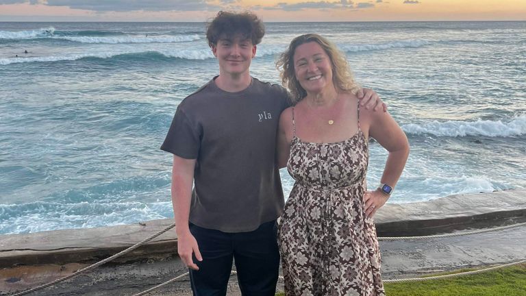 Adam and his mother Maria. Pic: The Raine family