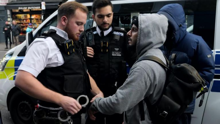 Sky News witnessed Brahim Kaddour-Cherif's arrest