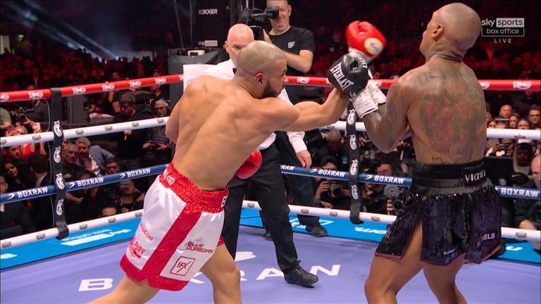 Chris Eubank Jr (L) won by unanimous decision after going the full 12 rounds at London's Tottenham Hotspur Stadium. Pic: Sky Sports