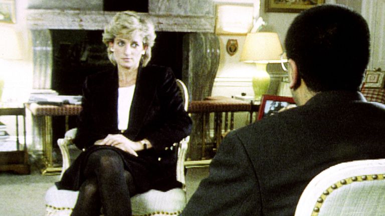 Diana, Princess of Wales, during her interview with Martin Bashir for the BBC in 1995. Pic: PA