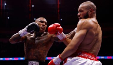 Chris Eubank Jr (R) beat Conor Benn in April. Pic: Reuters