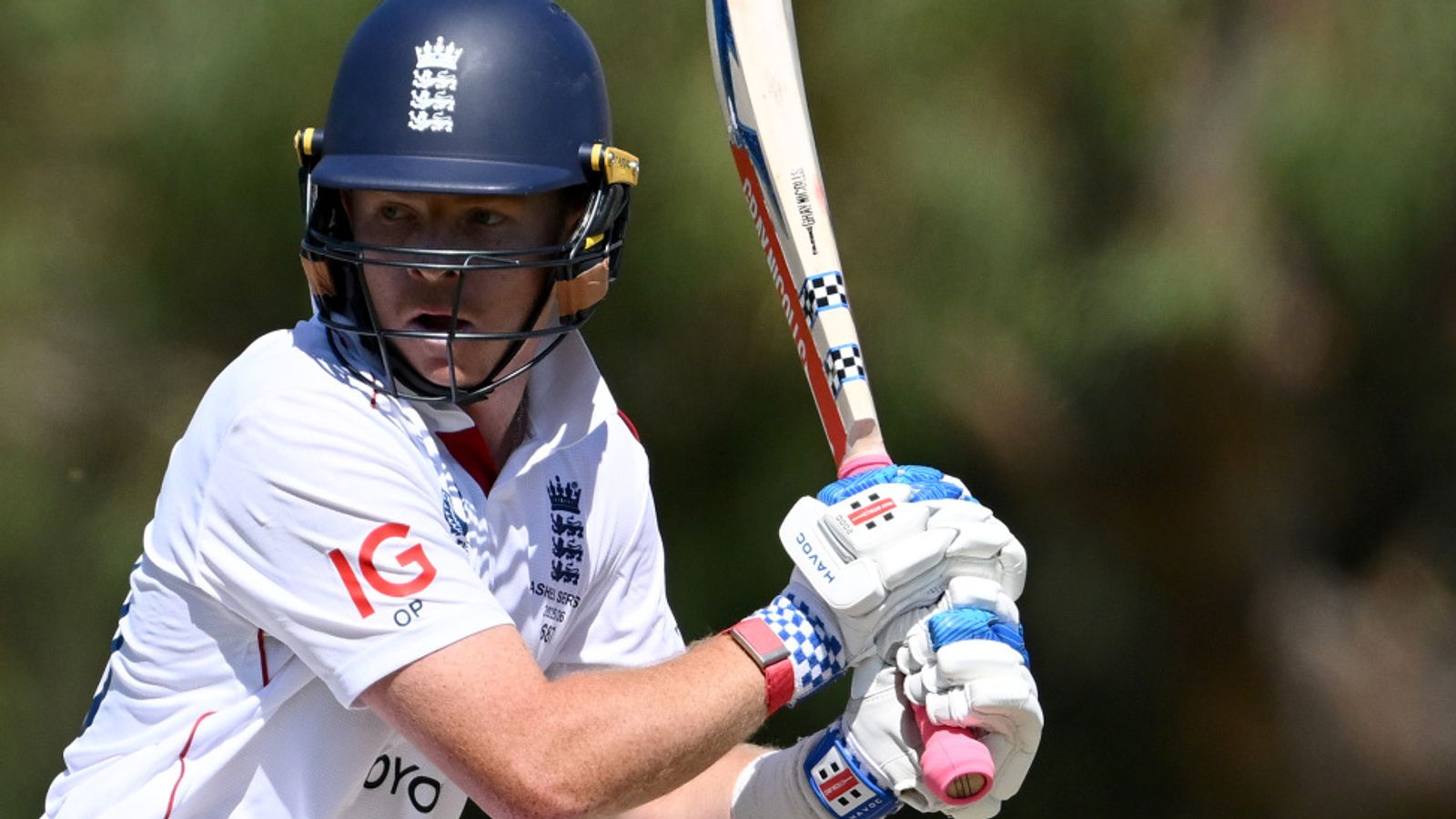 Ollie Pope scored a half-century for England on the second day of their Ashes warm-up match against England Lions