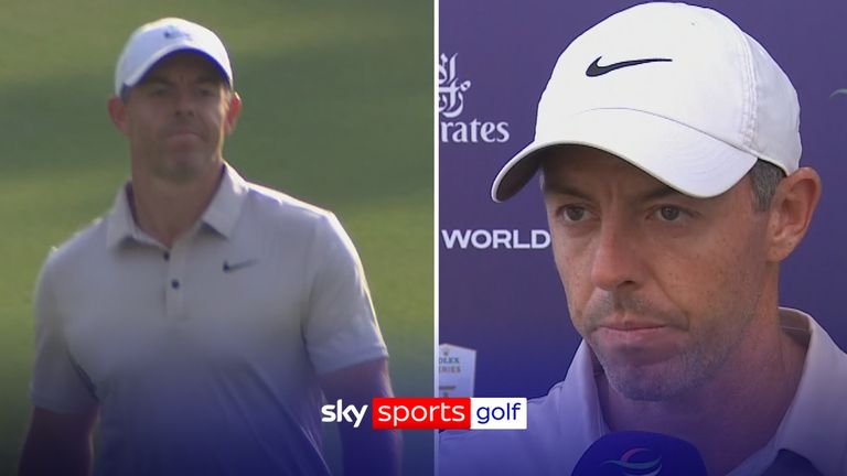 Rory McIlroy reacts to his third round at the DP World Tour Championship.