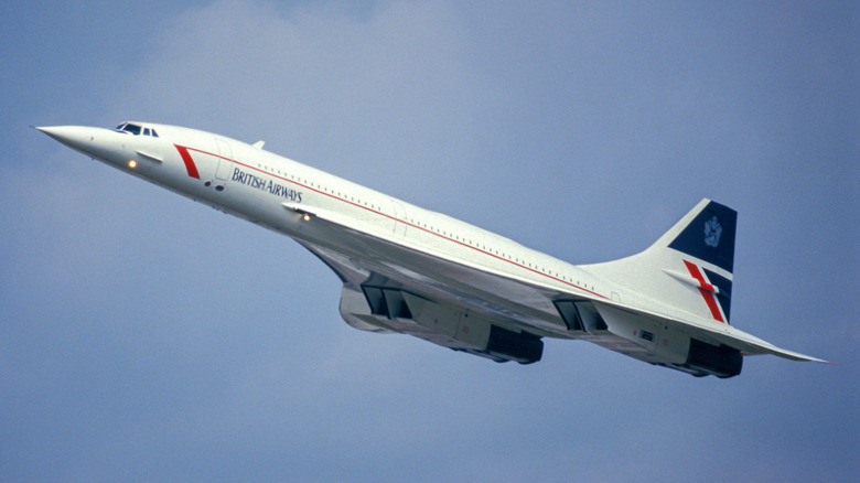 British Airways Concorde jet in flight