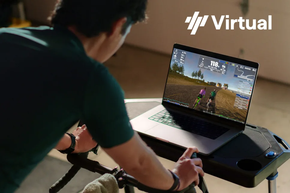 Person using TrainingPeaks Virtual app