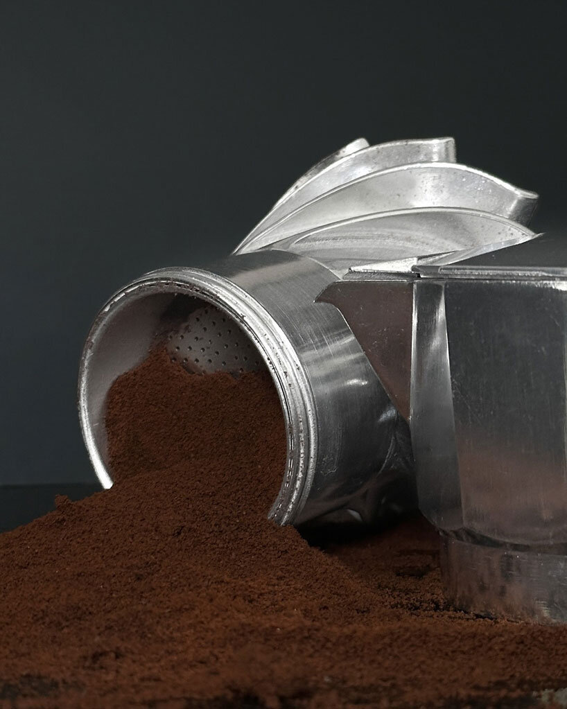 turbo moka's helical spiral design reinvents the iconic coffee pot for energy efficiency