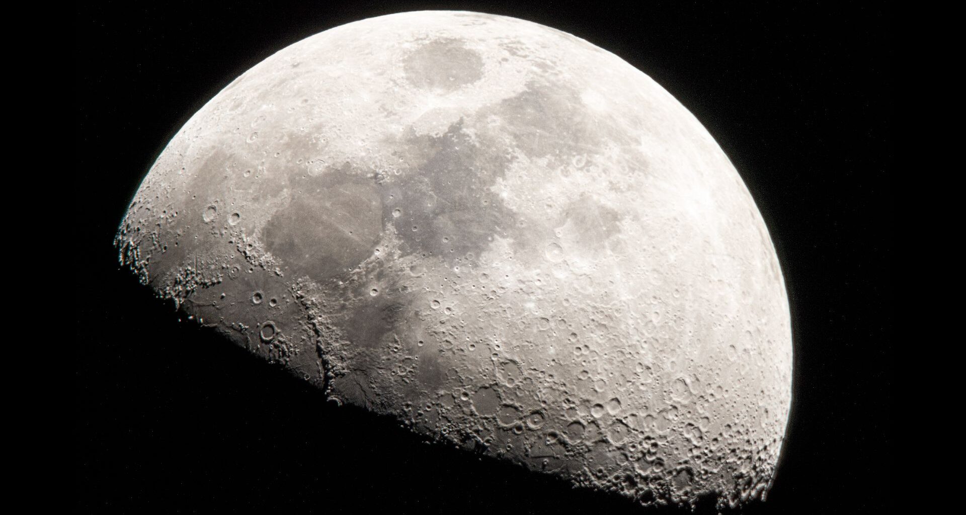 A close-up of the moon