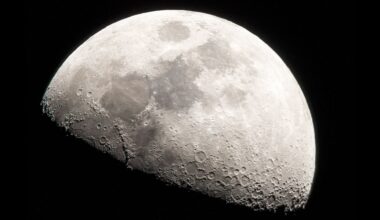 A close-up of the moon