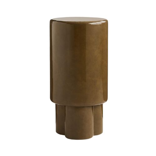 Crate &amp; Barrel, Figure Olive Green Tadelakt Drink Table