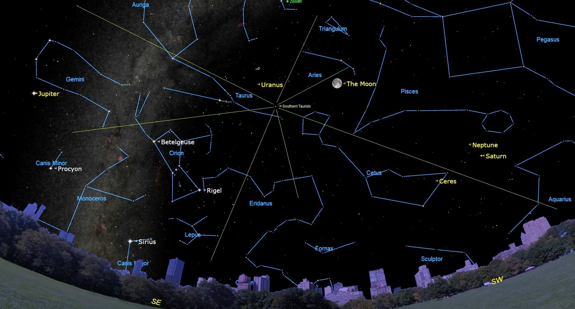 A series of star maps of the night sky