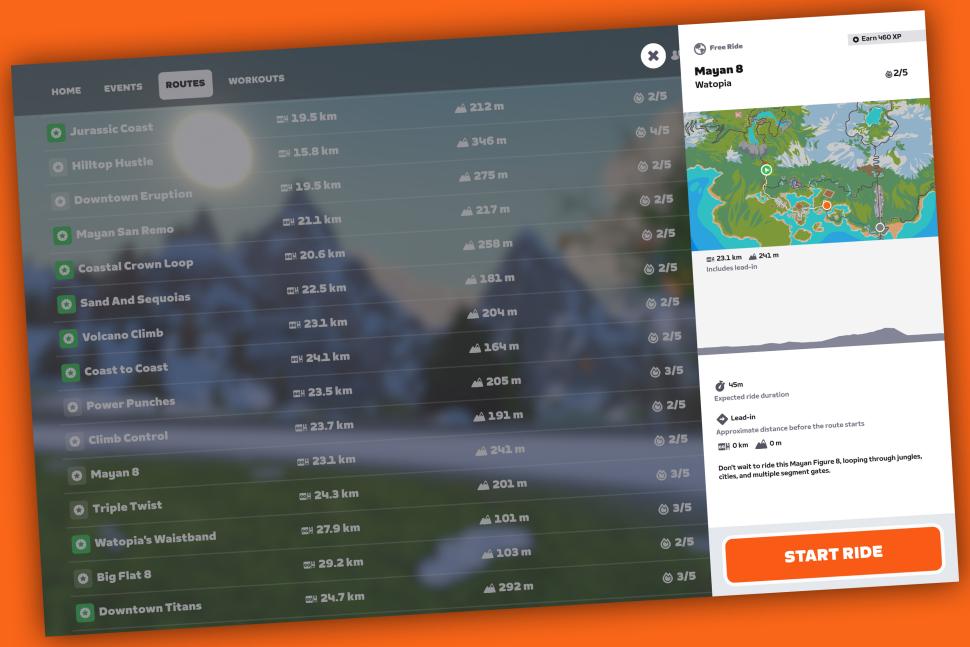 Zero to Zwift app routes