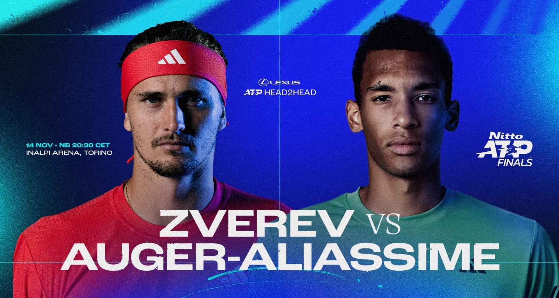 Alexander Zverev leads Felix Auger-Aliassime 6-3 in their Lexus ATP Head2Head series.