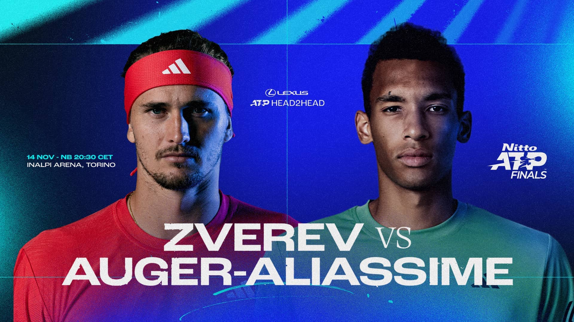 Alexander Zverev leads Felix Auger-Aliassime 6-3 in their Lexus ATP Head2Head series.