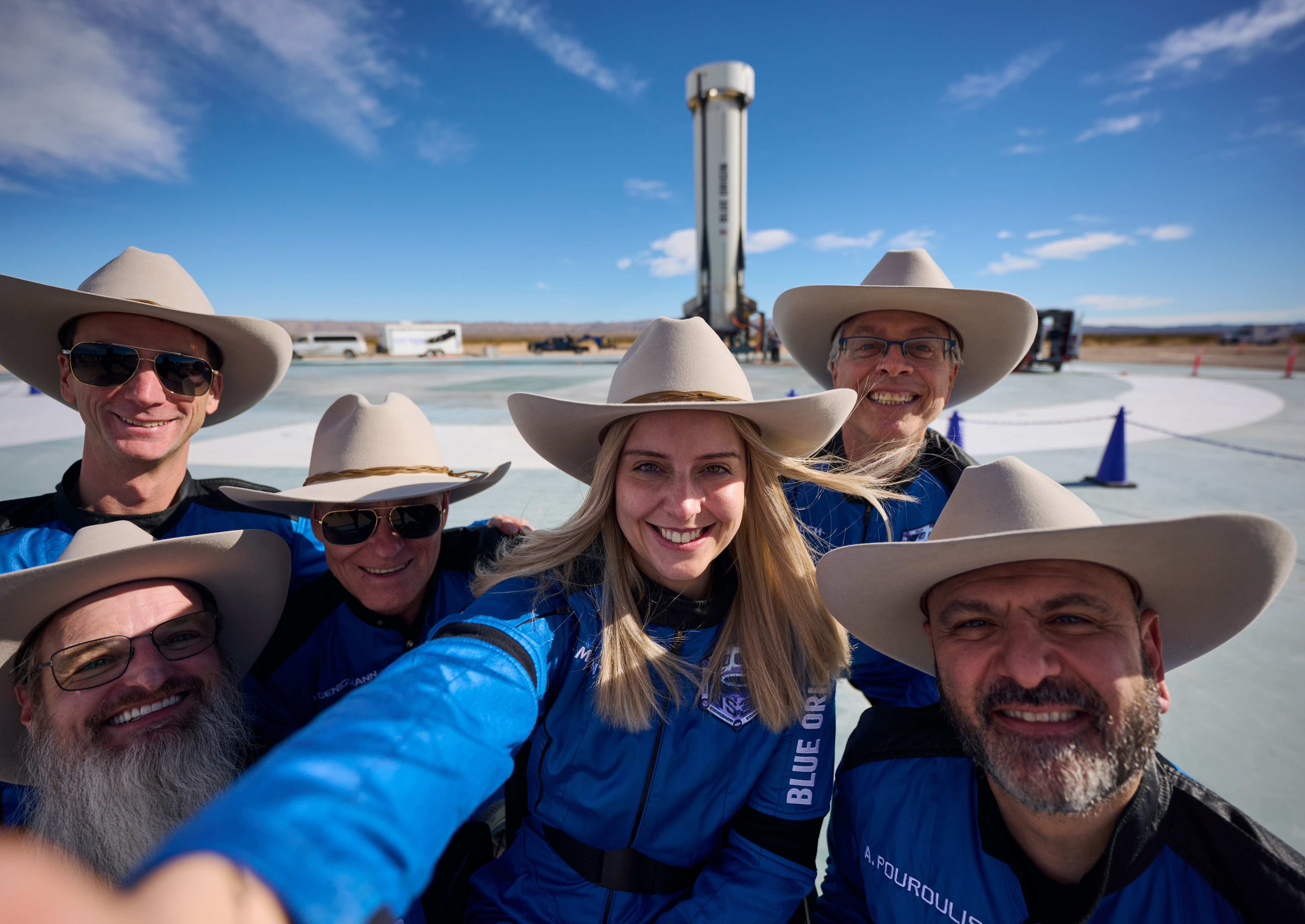 NS-37 astronauts at booster recovery.