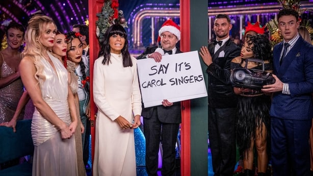 Claudia Winkleman and Dave Arch on BBC1's Strictly Come Dancing Christmas Special 2025