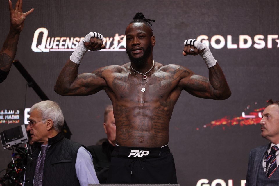Deontay Wilder weighing in ahead of his clash with Joseph Parker 