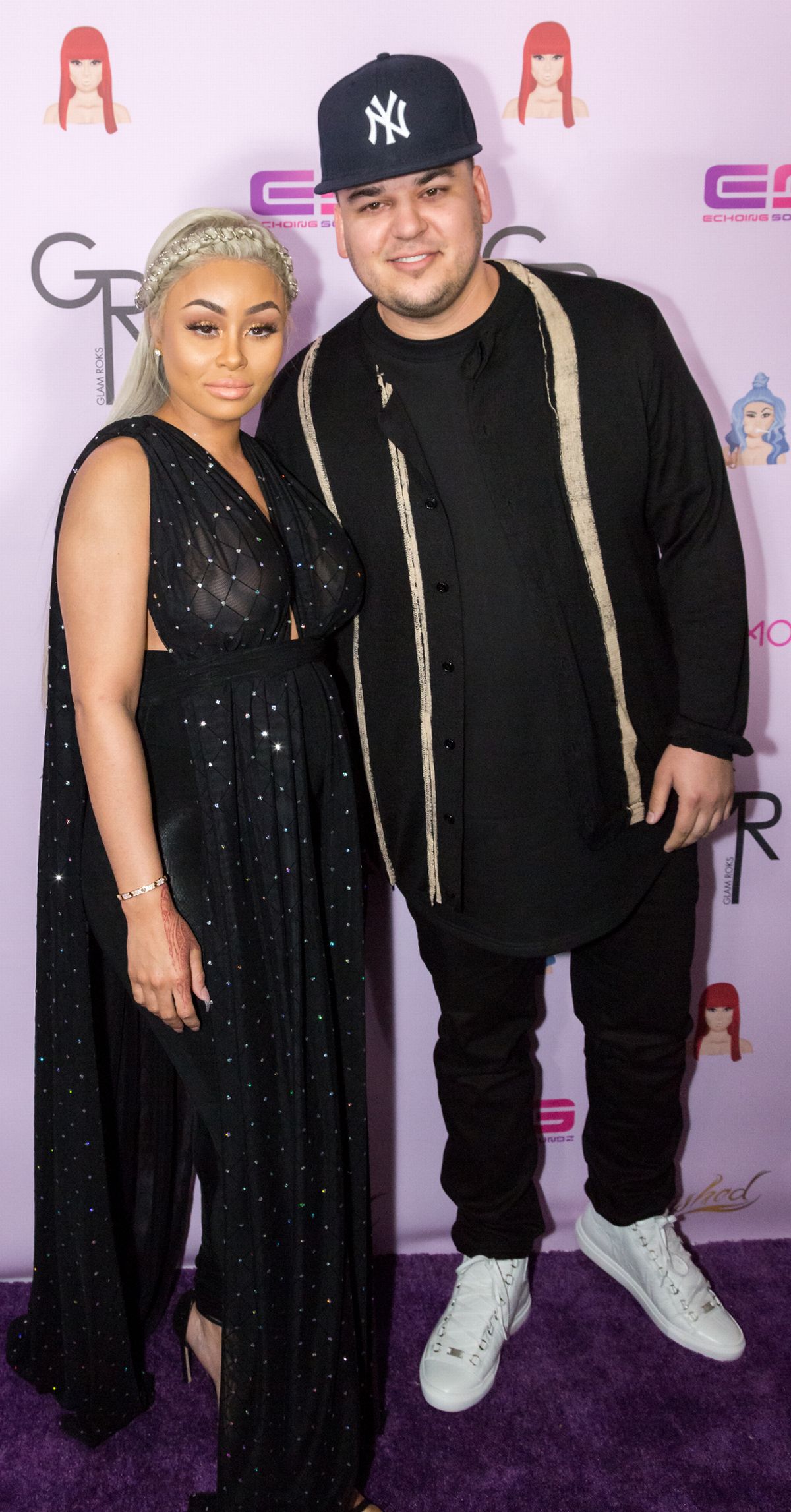 Rob Kardashian and Blac Chyna attending a 2016 event