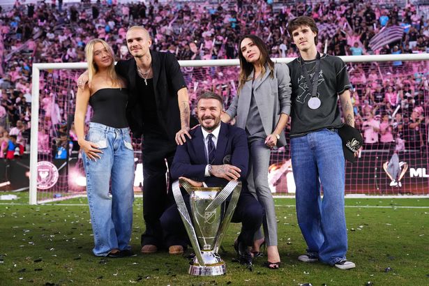 David Beckham celebrated with his family after winning the Championship