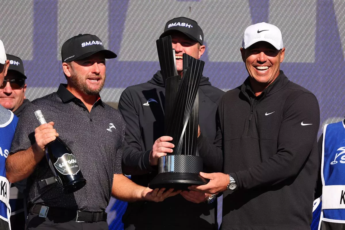 Photo shows Graeme McDowell, Jason Kokrak and Brooks Koepka