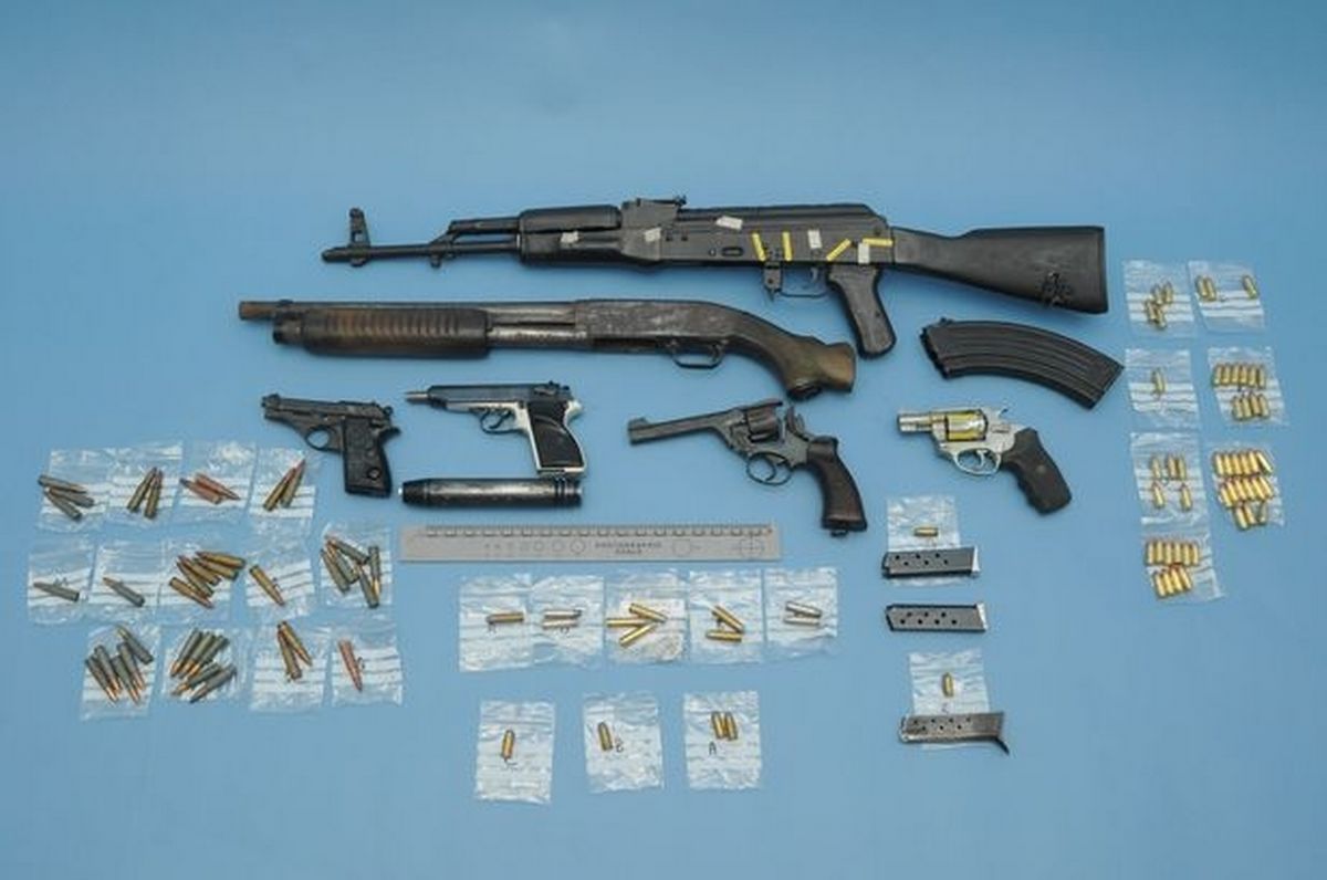 A cache of firearms seized as part of a probe into a major drugs and guns gang headed by Anthony and Leon Cullen