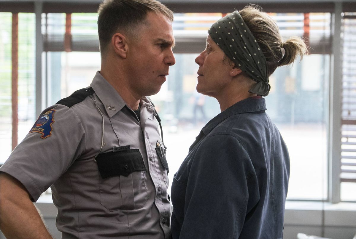 Sam Rockwell, left, and Frances McDormand in a scene from Three Billboards Outside Ebbing, Missouri  