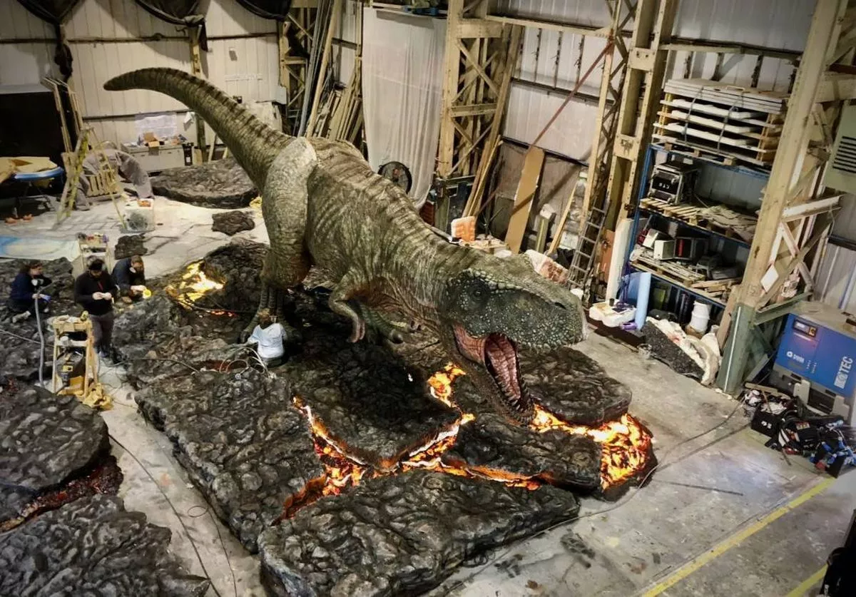 Life-sized T-rex sculpture 