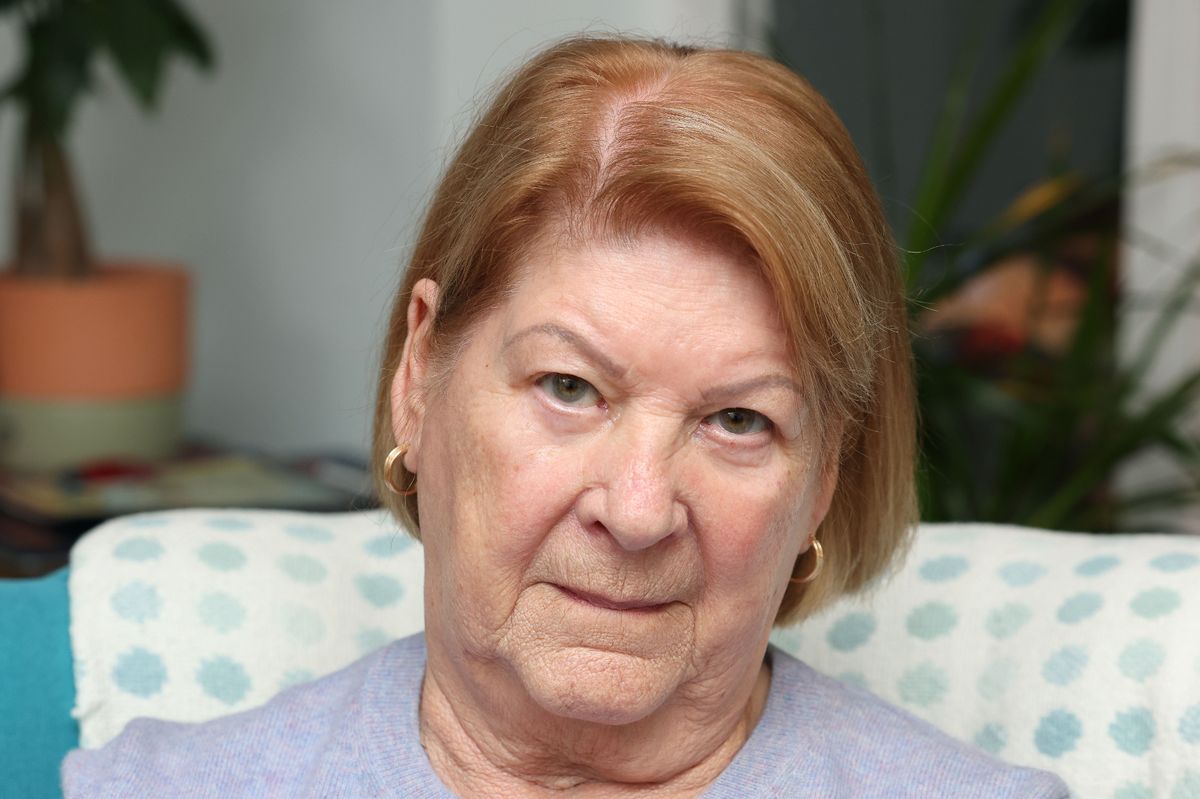 Lucinda Dalton, 88, at home in Parkgate after being discharged from Arrowe Park