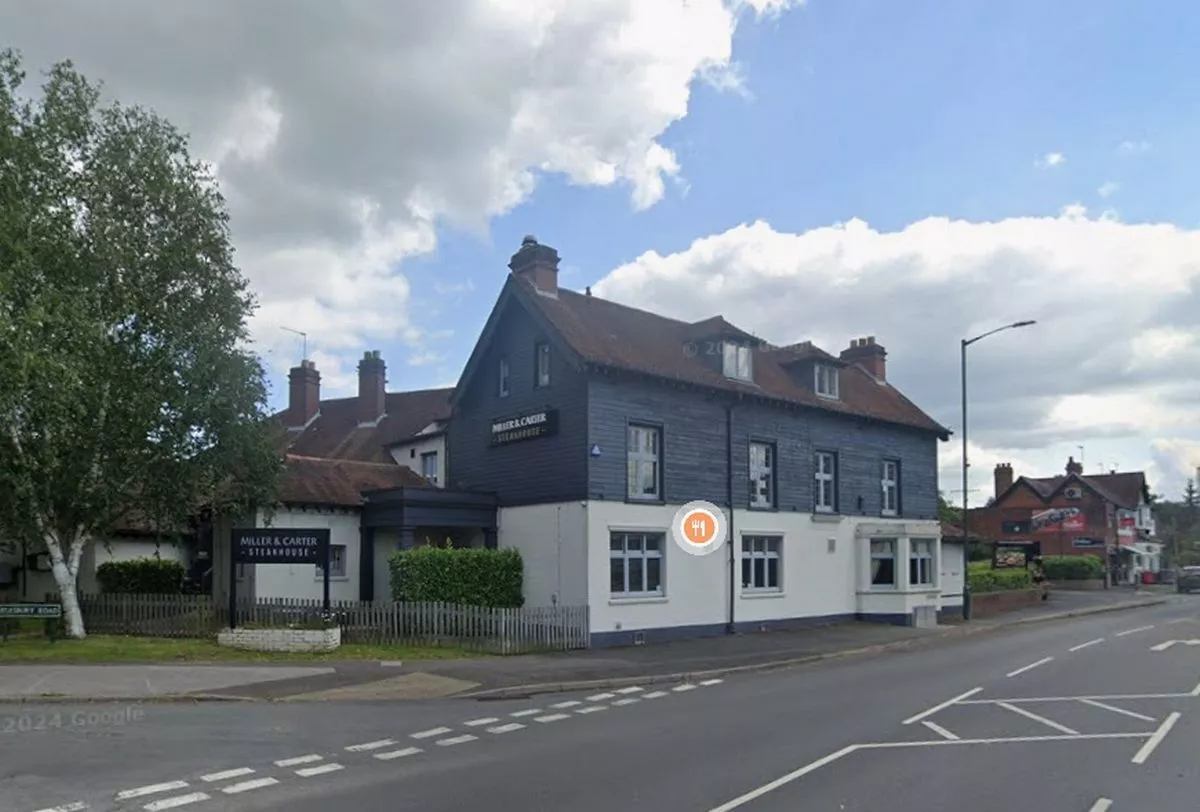 Google Maps street view of The Miller & Carter in Stratford Road, Hockley Heath